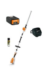 HLA 66 Geluidsarme accu heggenschaar op steel / ACTIE SET!