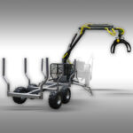 Bomen transport aanhanger Jansen HRW-30, transportaanhanger met laadkraan - Afbeelding 4