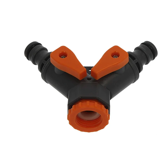 demiclean 2-weg ventiel/splitter met kraan gardena aansluiting - Afbeelding 1
