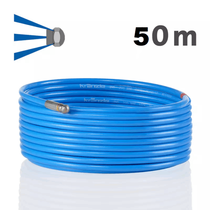 Rioolslang 50 M met steeknippel D12 - Afbeelding 1