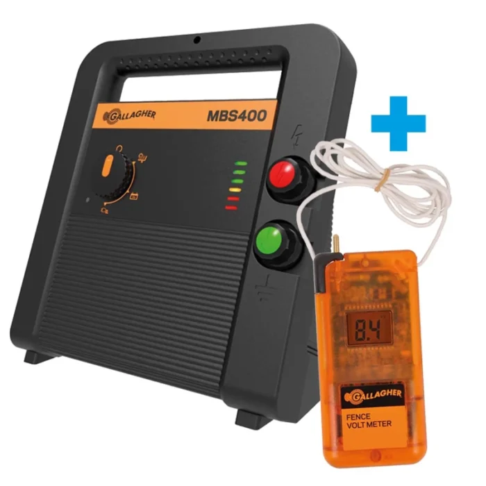 MBS400 Multipower schrikdraadapparaat (4,0J - 230V/12V/Solar) met gratis voltmeter - Afbeelding 1