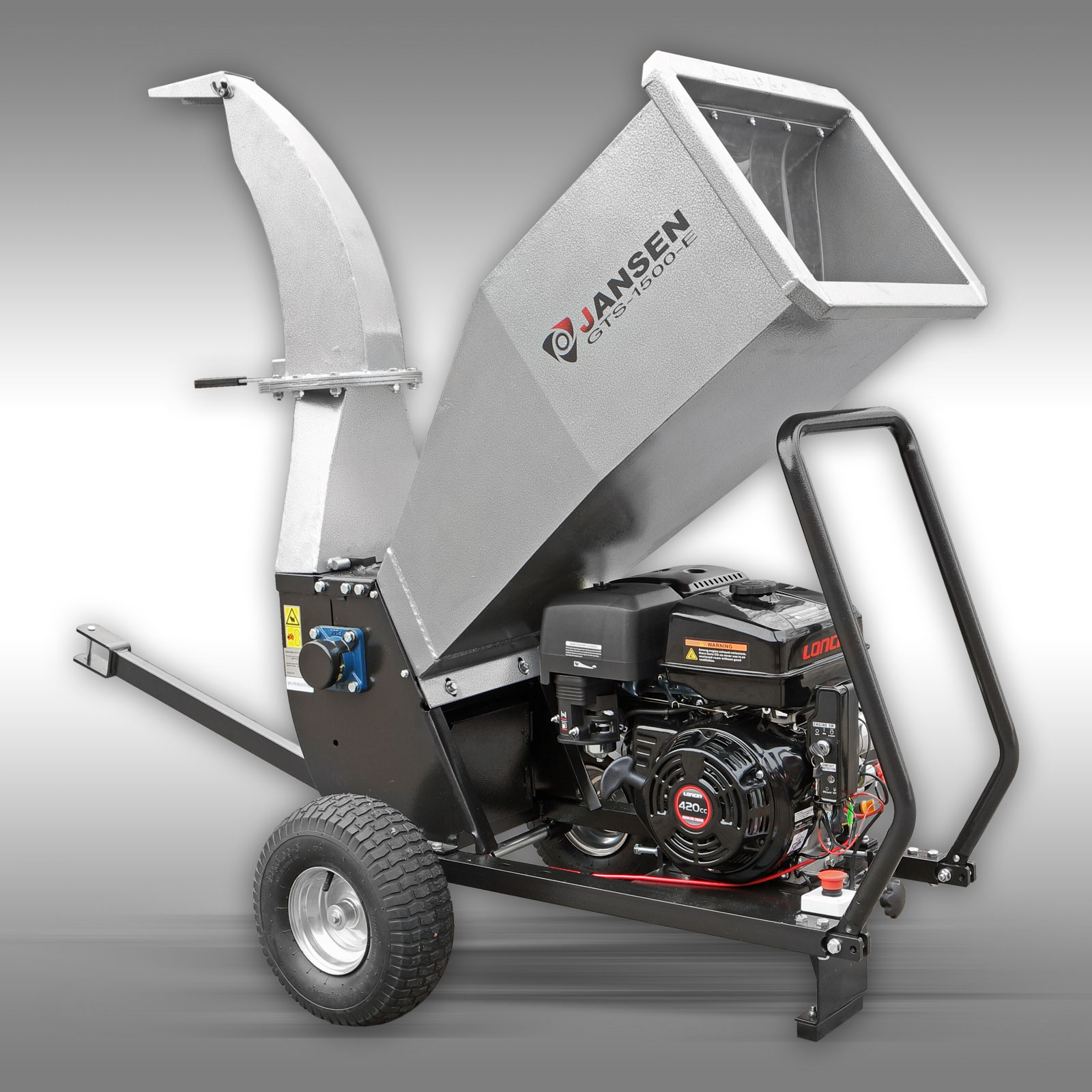 Shredder Jansen GTS-1500E, tuin- en groenafval hakselaar, versnipperaar, 15 PK