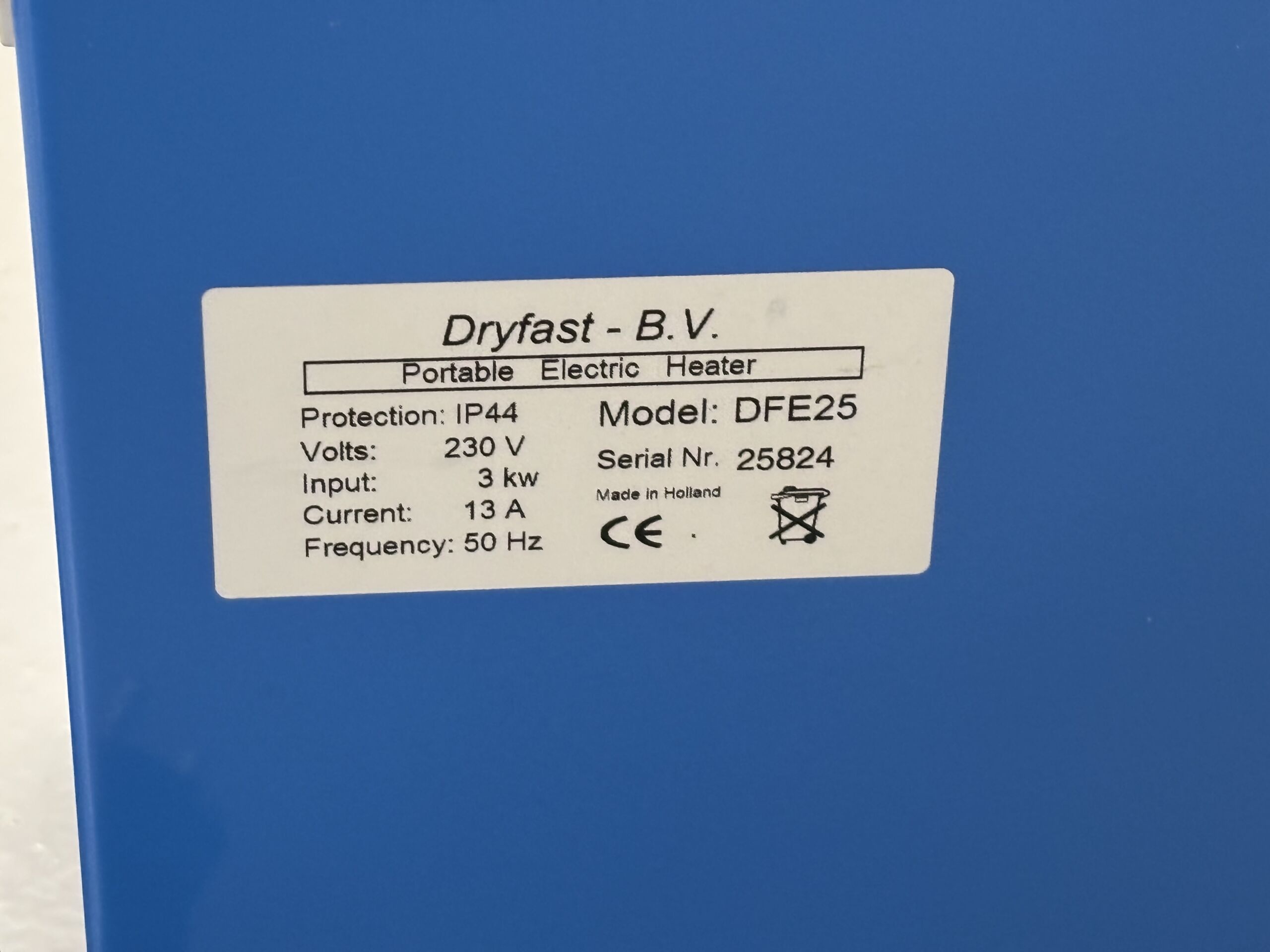 IMG_3896 Demo Dryfast DFE25 luchtdroger Bouwdroger bouw professionele kachel - Afbeelding 3