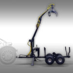 Bomen transport aanhanger Jansen HRW-15, Transportaanhanger met laadkraan - Afbeelding 2