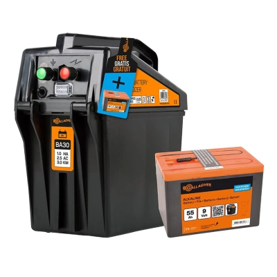 Gallagher schrikdraadapparaat BA 30 met batterij ACTIE!
