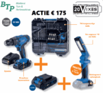 Scheppach schroefmachine actie set met 2 accus en looplamp!!