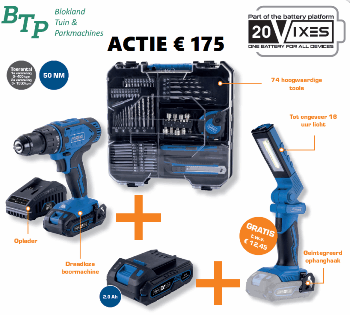 Scheppach schroefmachine actie set met 2 accus en looplamp!! - Afbeelding 1