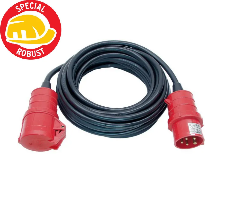 verlengsnoer 16ah 25m Krachtstroom verlengkabel 25m 5x2.5 400v t.b.v. houtklover - Afbeelding 1