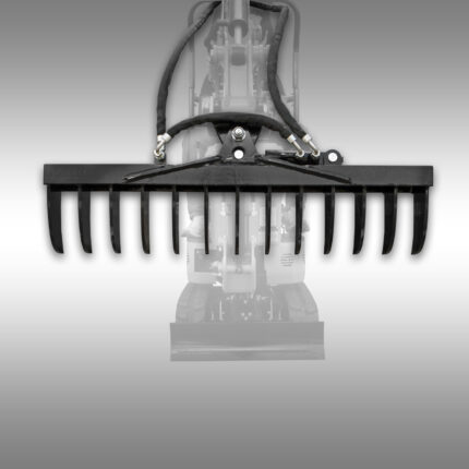 Hydraulisch zwenkbare hark voor minigraver Jansen MB-800